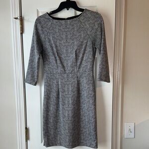 Navy and White Patterned Dress